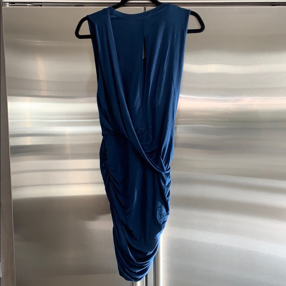 Krisa Navy Ruched Sleeveless Mini Dress - sz S - Picture 2 of 5